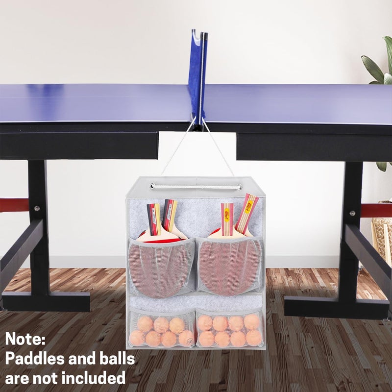 VISEMAN Ping Pong Storage Rack, Table Tennis Racket Holder Wall Mount Organizer for 4 Paddles and Balls - Image 5